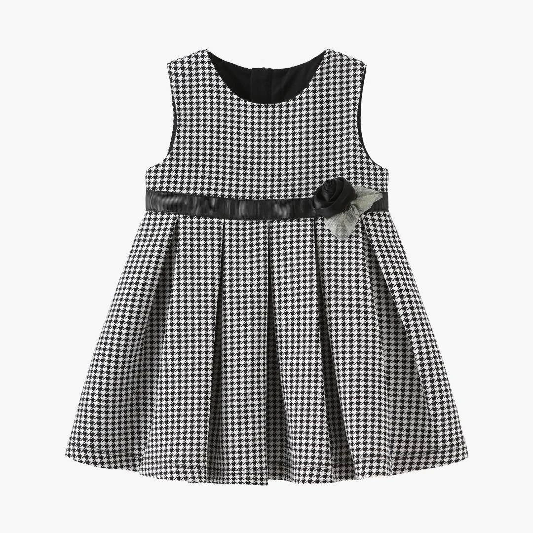 婴幼童高端千鸟格小礼裙女宝宝百搭款连衣裙经典格纹女童连衣裙