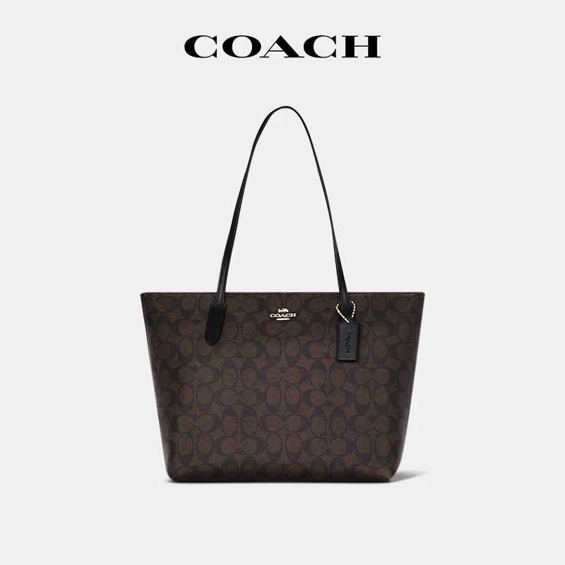 COACH/蔻驰女包官方奥莱老花tote托特包单肩包手提包 4455IMAA8