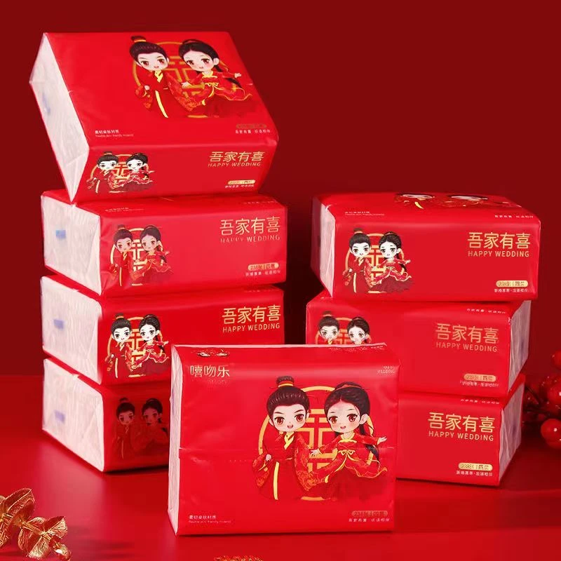 结婚婚礼用品去污卫生纸独立整箱实惠大包一次性抽纸喜庆婚宴专用