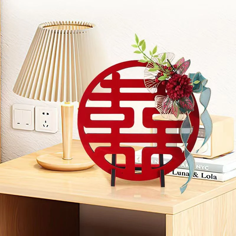 小红书创意立体喜字摆件结婚专用双囍贴喜庆婚房布置婚礼客厅装饰