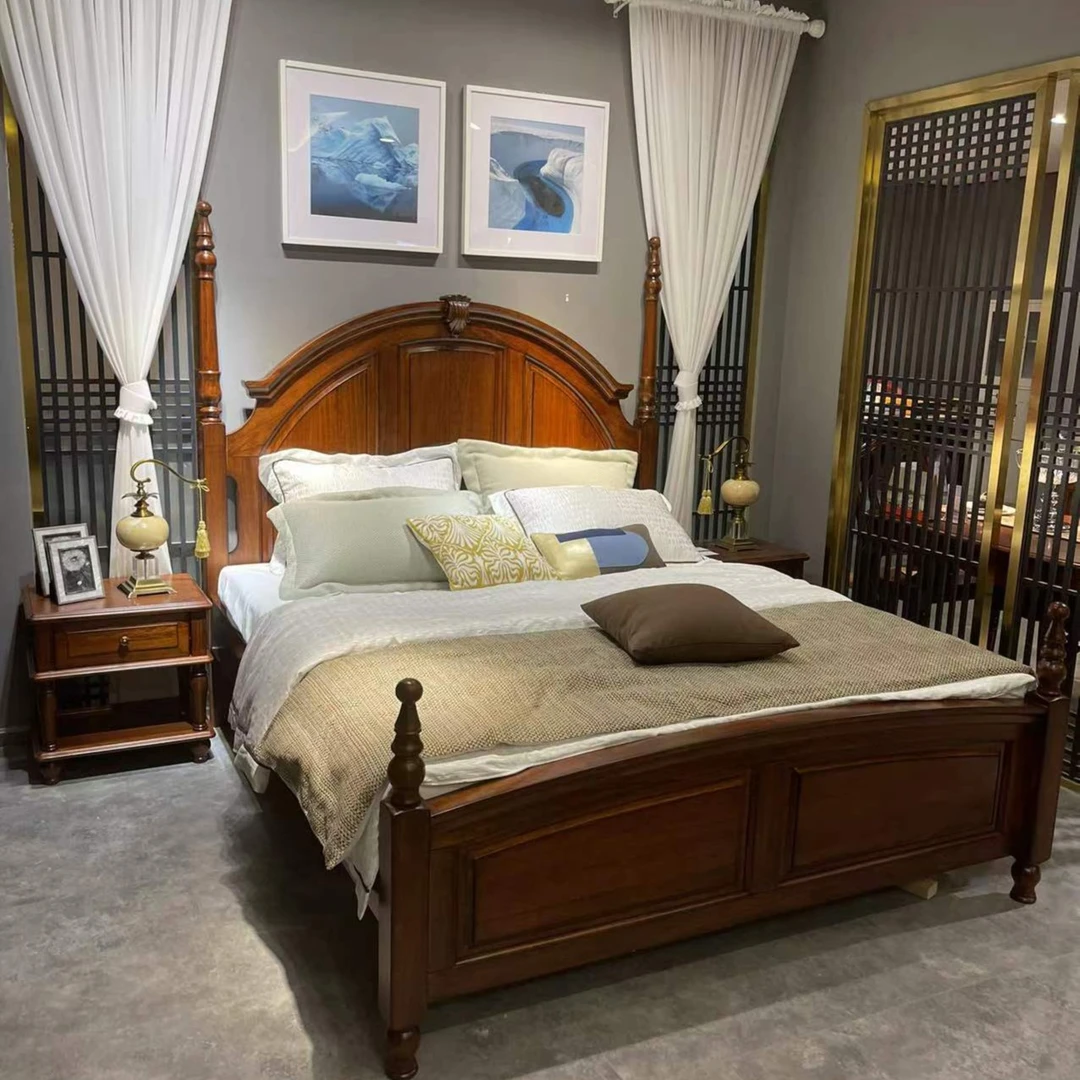 北美经典美式，原木实木床，1.8/1.5/1.2米任选，价格统一销售！