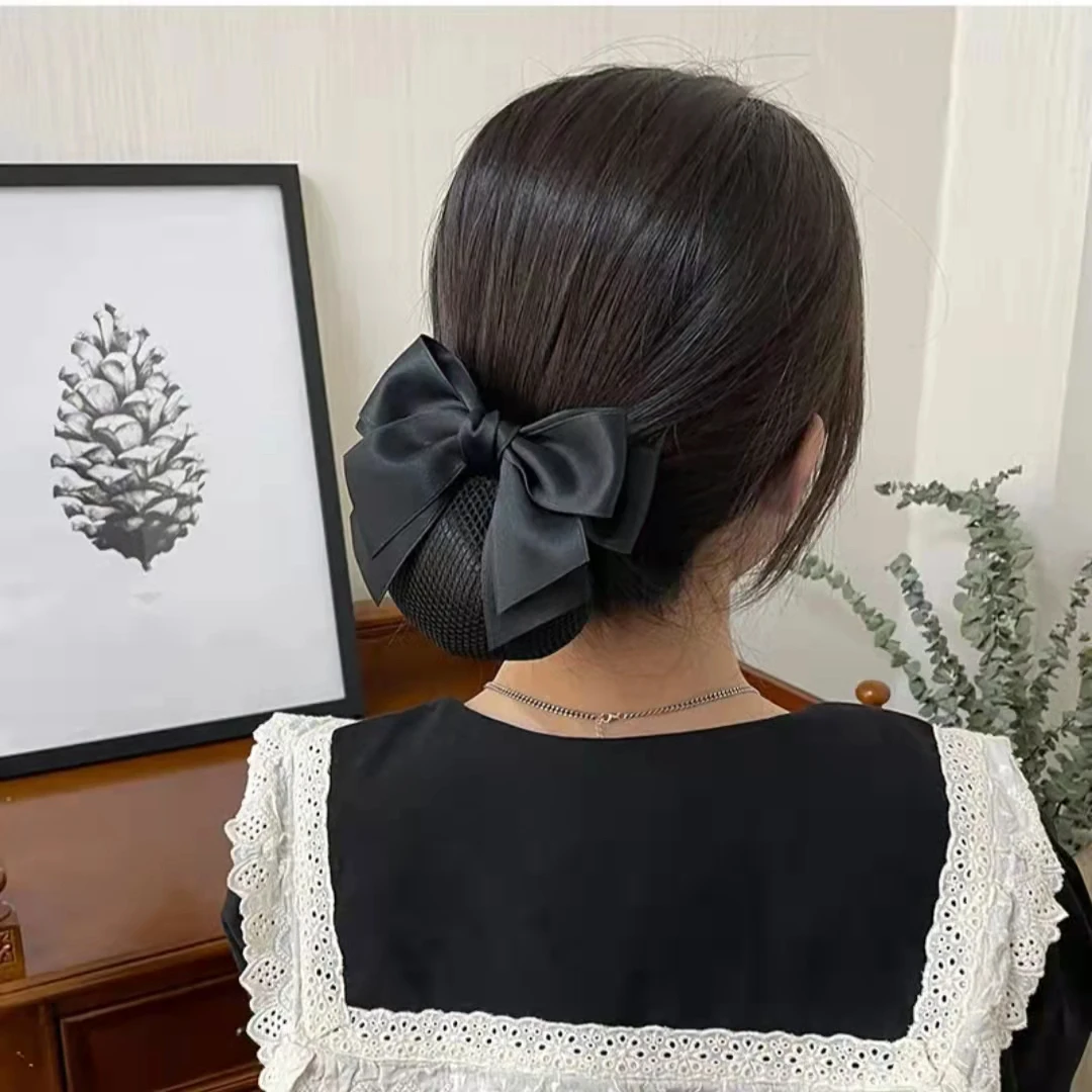 优雅网兜发夹银行酒店护士电信职业专用盘发网袋发夹