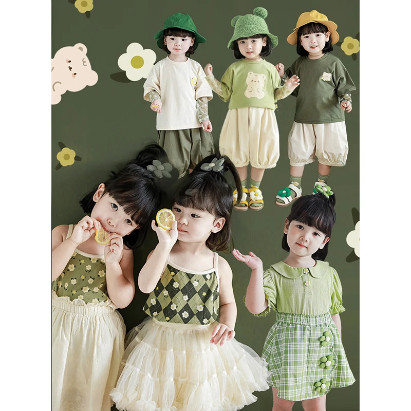 【清】绿叶仙子夏季连衣裙撞色满印系列X3039 X3040 X3049