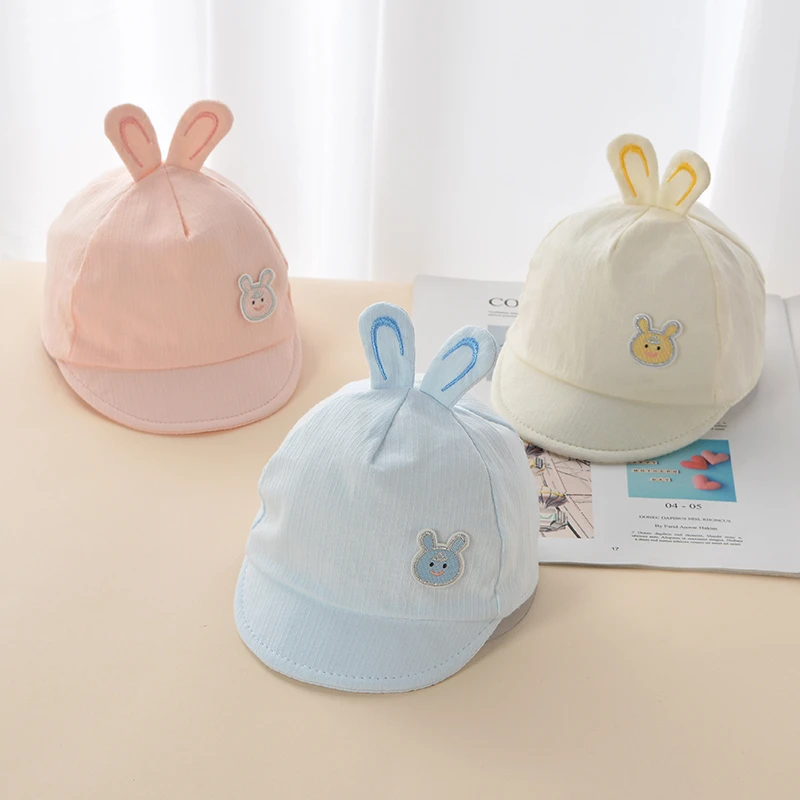 薄款婴儿帽子春夏宝宝鸭舌帽纯棉新生儿胎帽0-3个月婴幼儿遮阳帽