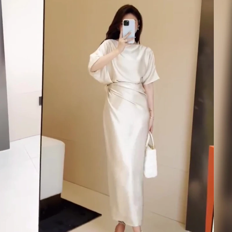 Kamu/卡苜7145#优雅时尚连衣裙女一步裙魅力女士着装面料舒适靓丽