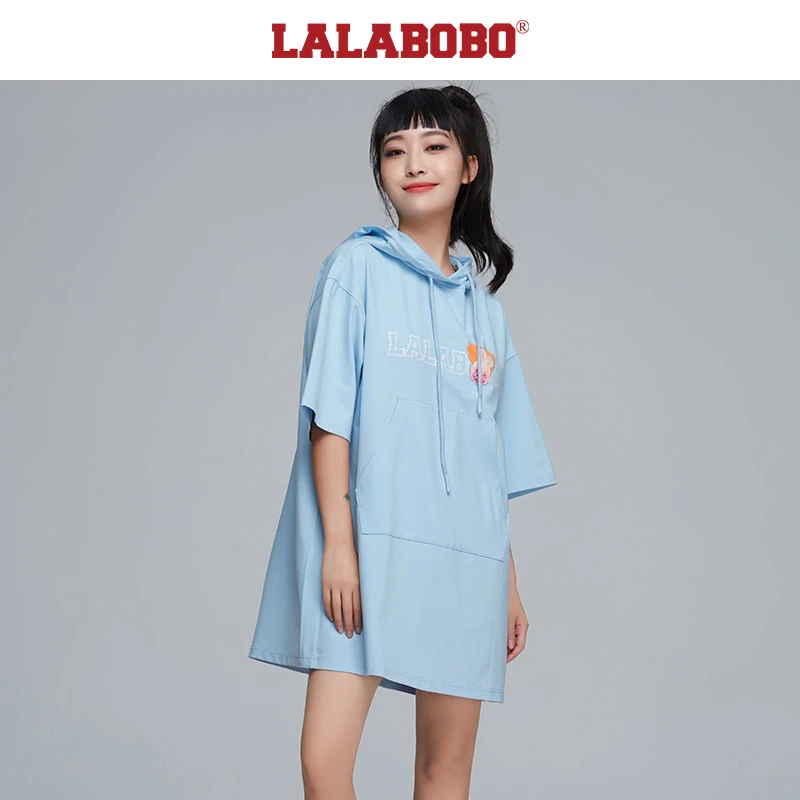 石家庄LALABOBO新款毛绒玩偶印花连衣裙女|L21E-WLZY33