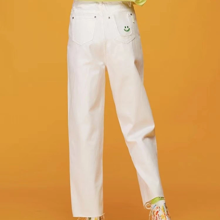 郑州(不退不换)LALABOBO笑脸破洞牛仔长裤L21B-WXZC12