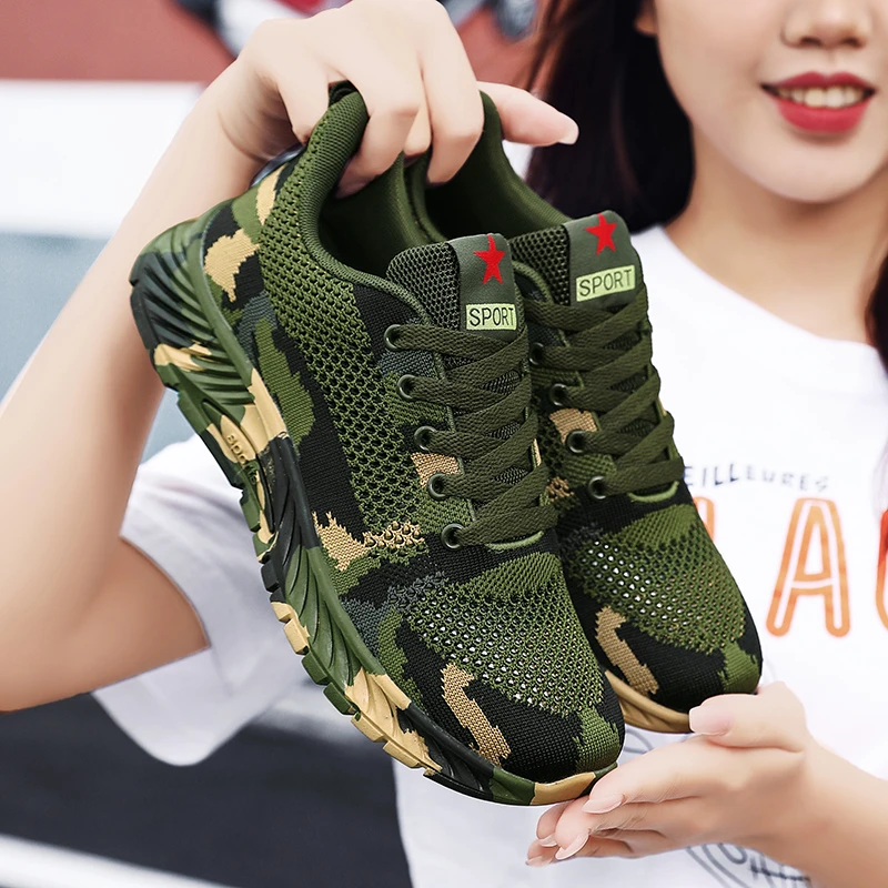 夏季迷彩鞋男透气镂空登山鞋户外工作鞋工地解放鞋学生军训训练鞋