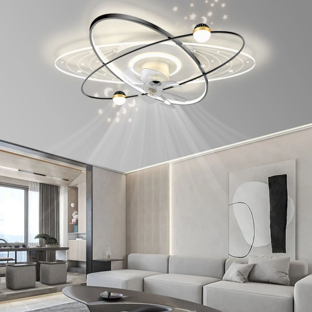 客厅灯轻奢卧室家用吸顶灯摇头风扇灯现代简约全屋灯具套餐组合