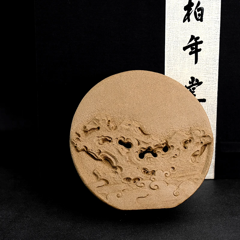壶尔摩斯 吉柏年茶具壶承 新品干泡台纯手工雕刻 紫砂段泥全手工
