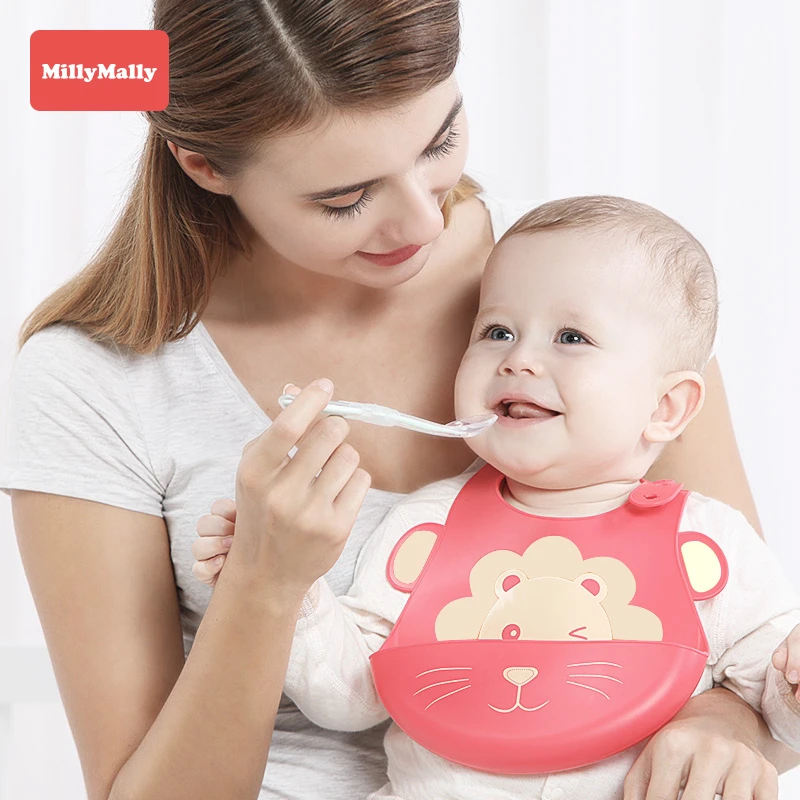 米莉马莉宝宝吃饭围兜防水防脏儿童硅胶柔软喂饭衣食饭兜婴儿围嘴