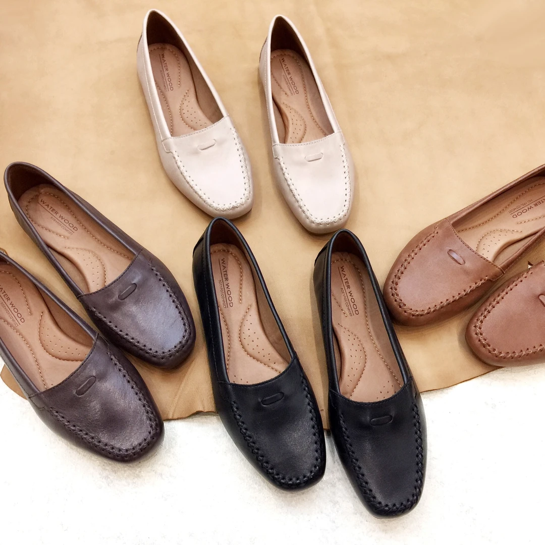 女单鞋马克线柔美舒适牛皮女鞋方头平底2021年秋季