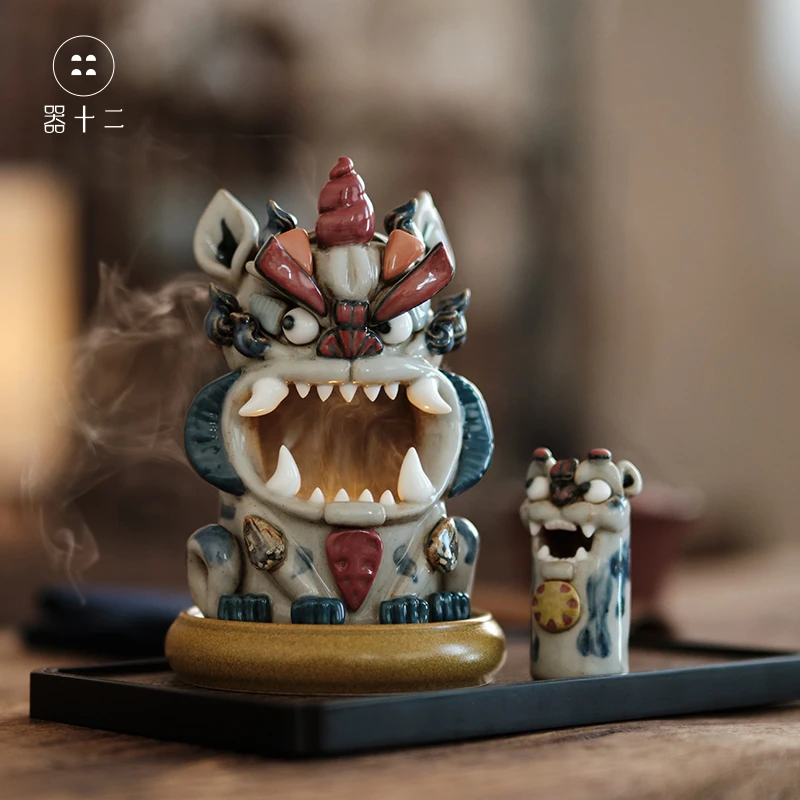 器十二圣兽烛照倒流香锥香摆件香炉