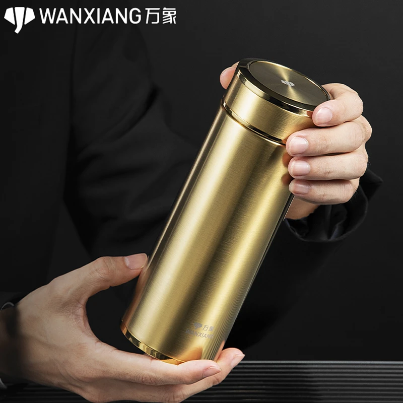 万象保温杯男士高档办公商务茶杯316不锈钢车载大容量礼盒装杯子