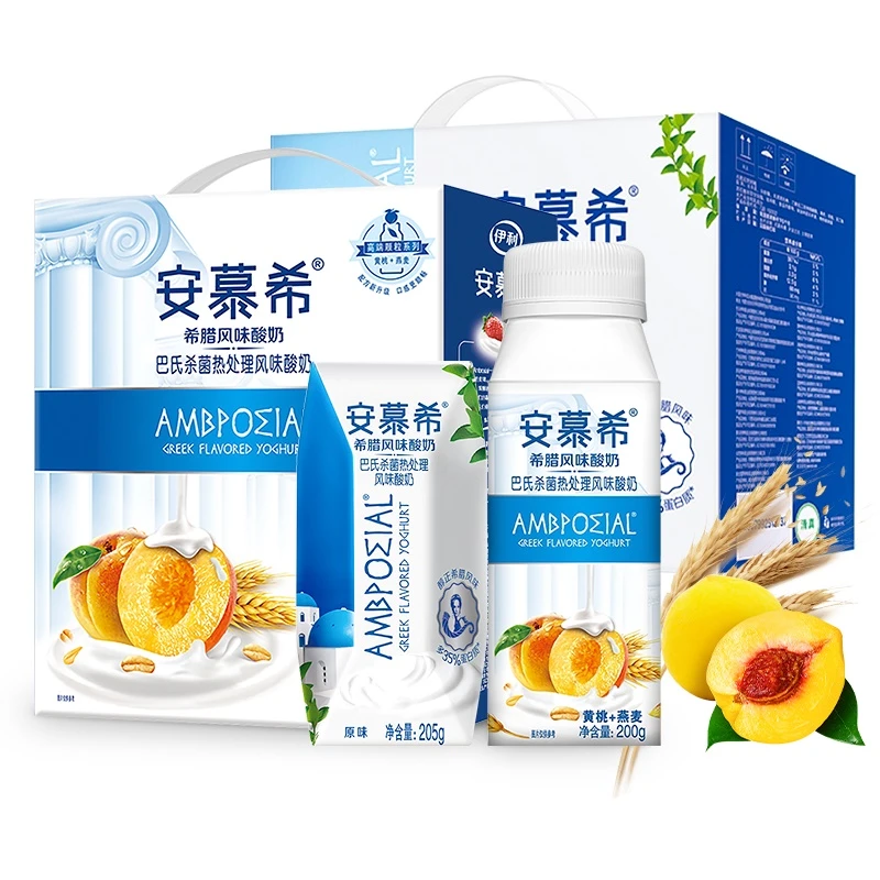7月产 伊利安慕希黄桃.麦风味酸奶200g*10瓶箱