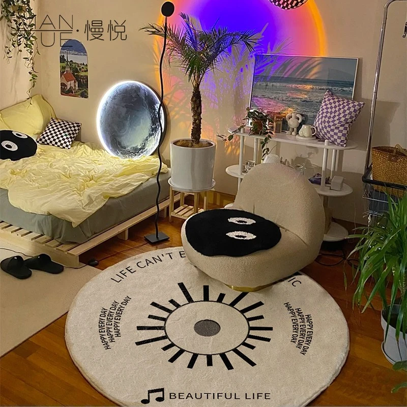 圆形旋律地毯客厅沙发茶几阳台创意地垫卧室梳妆台书房椅子床边毯