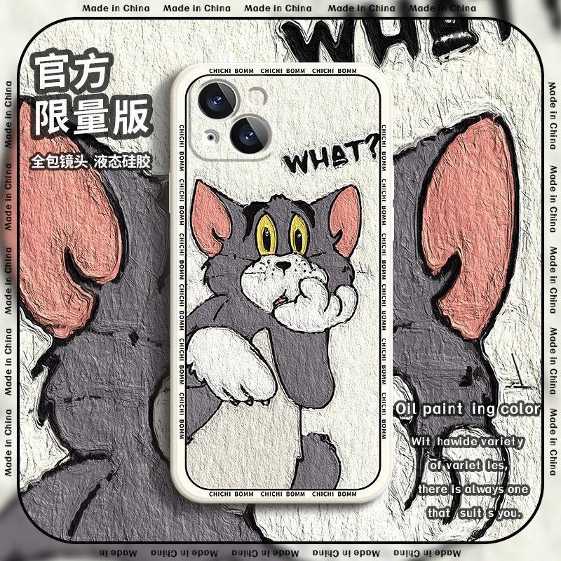 汤姆猫苹果13手机壳液态13mini硅胶iPhone13promax保护套卡通防摔