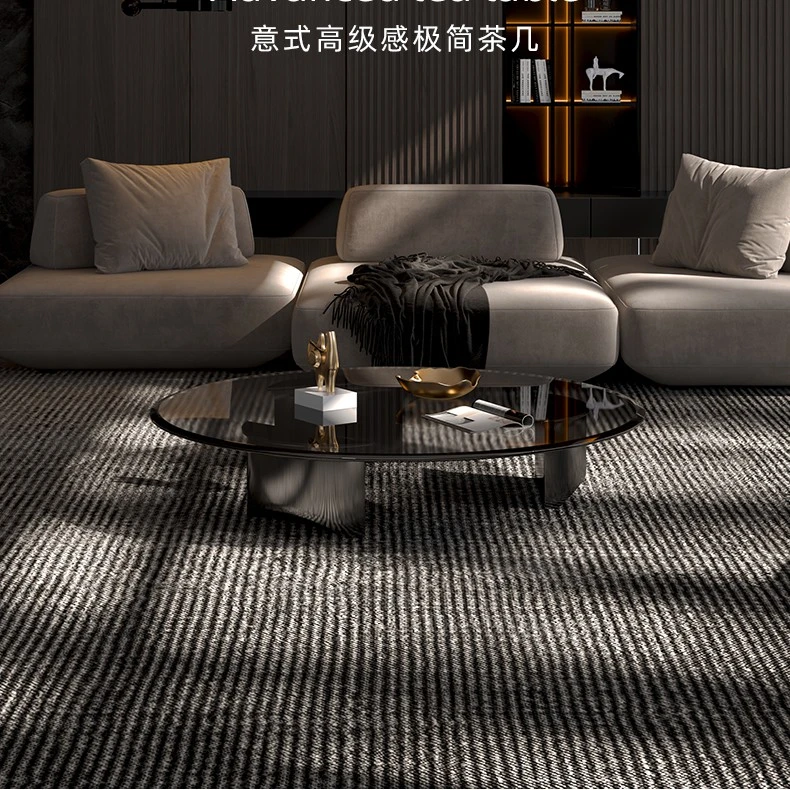 minotti 圆形钢化玻璃茶几设计师款意式极简小户型侘寂风2022新款