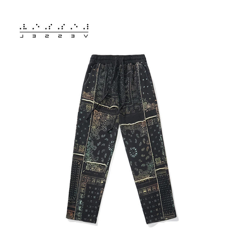 xVESSEL Paisley Sweats 复古时尚潮流拼接腰果花时尚印花休闲裤
