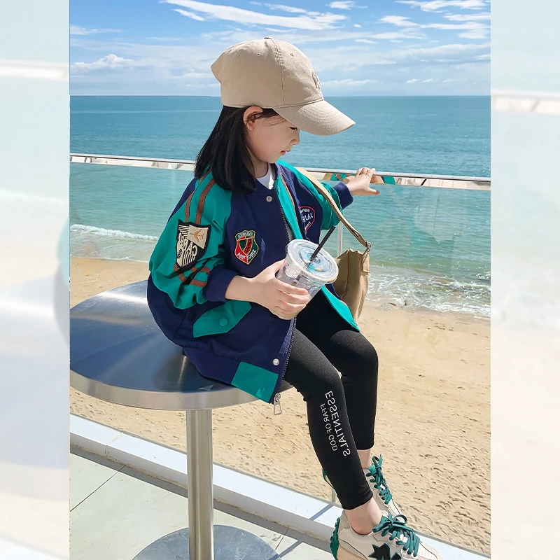 图图小象女童春装2022棒球服外套春秋上衣运动服潮休闲