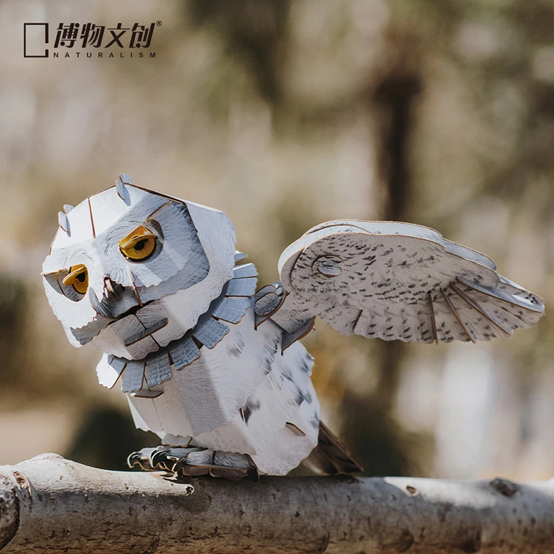 博物文创 天空系列纸模 雪鸮原创STEAM TOY立体拼插拼图纸模潮玩