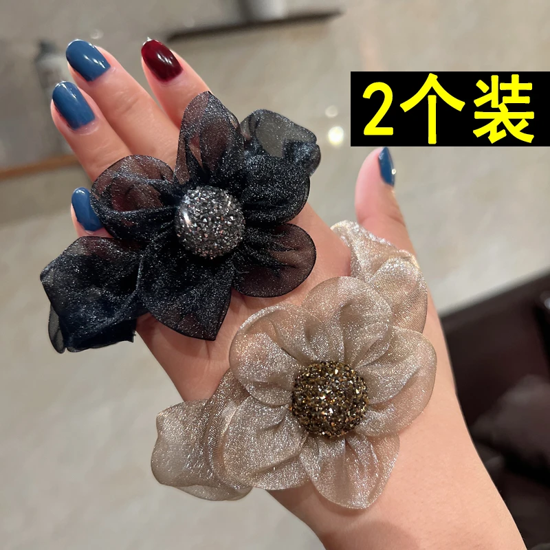 弈唯花朵小肠发绳扎马尾头绳气质发圈扎头发橡皮筋百搭简约ins