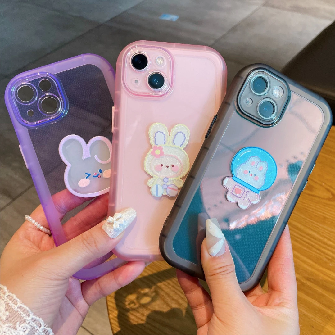 【苹果】可爱卡通小兔磨砂透明硅胶手机壳女iPhone13pro/11/12/XR