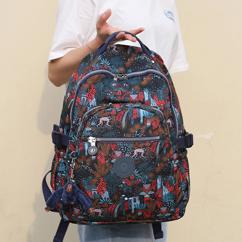 休闲时尚防泼水旅行双肩包轻帆布包女学院风大容量百搭单肩双背包