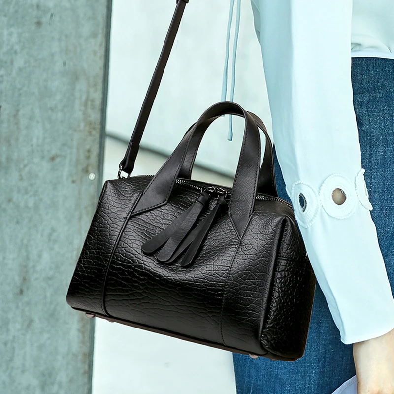 女士包包新款包包女斜挎包大容量波士顿女包软皮单肩手提小包