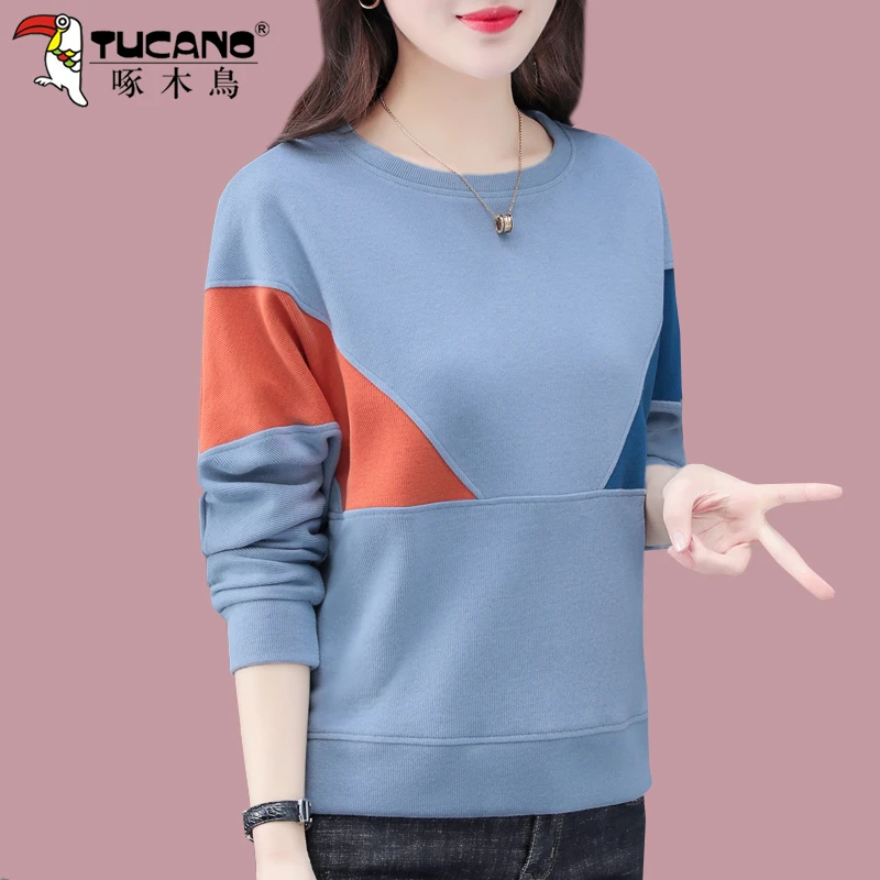 啄木鸟短款女士卫衣春秋2025年新款春季时尚洋气休闲薄款长袖上衣