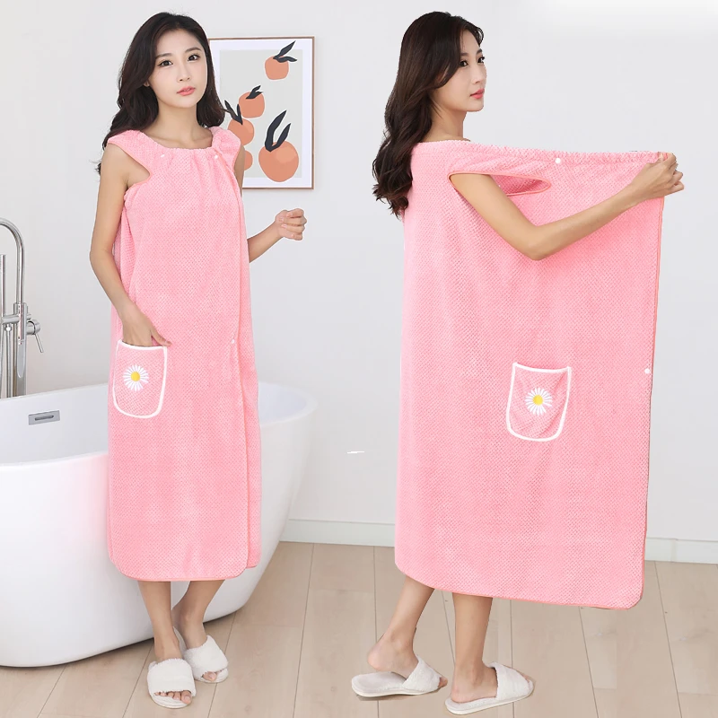 80-170斤加长款浴巾可穿可裹成人女四季浴裙柔软吸水洗澡浴袍速干