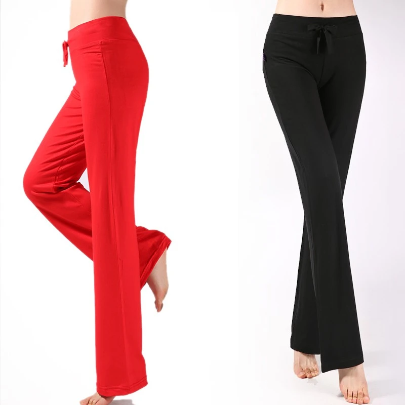 春秋夏健身莫代尔瑜伽裤女大码运动跳操练功服装广场舞蹈裤棉长裤