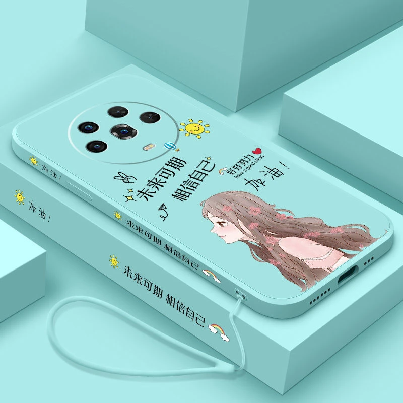 荣耀magic4手机壳新款magic4 pro直边框加油LGE-AN10防摔液态硅胶