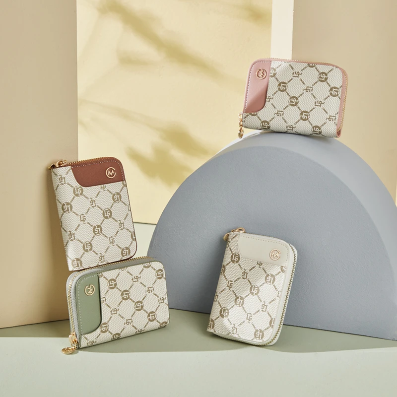 GOLF/高尔夫风琴式卡位包女时尚印花撞色银行卡包女多卡位卡包女