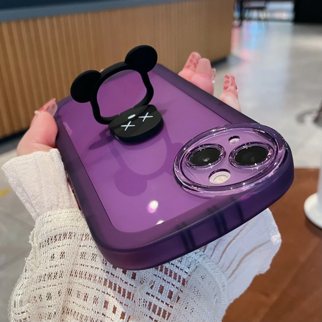 【苹果14】潮酷小熊指环支架软手机壳iPhone13