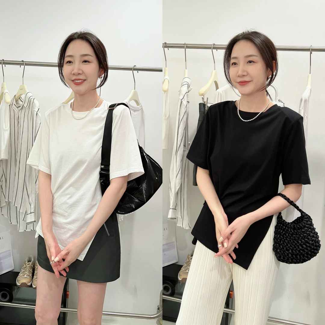 widelia 夏季新款净版侧开叉纽扣短袖7596 瘦瘦裤7232