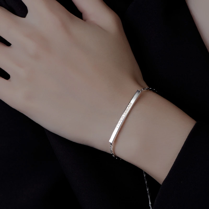 金美澳 铜合金手链 高级感复古字母手链ins网红款女士手链冷淡风