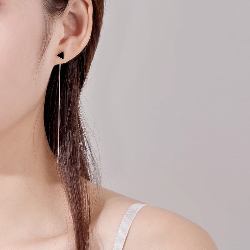 金美澳 925银耳饰 耳线2025年火爆款网红款长款流苏耳环耳链耳坠