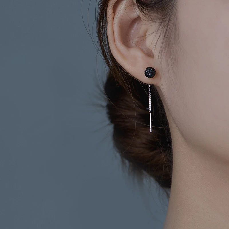 金美澳 925银耳饰 2025新款时尚百搭红色耳线流苏网红款气质耳饰