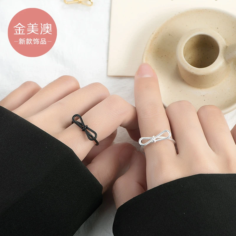 金美澳 铜合金戒指 蝴蝶结女款首饰小件饰品高颜值配饰食指戒指环
