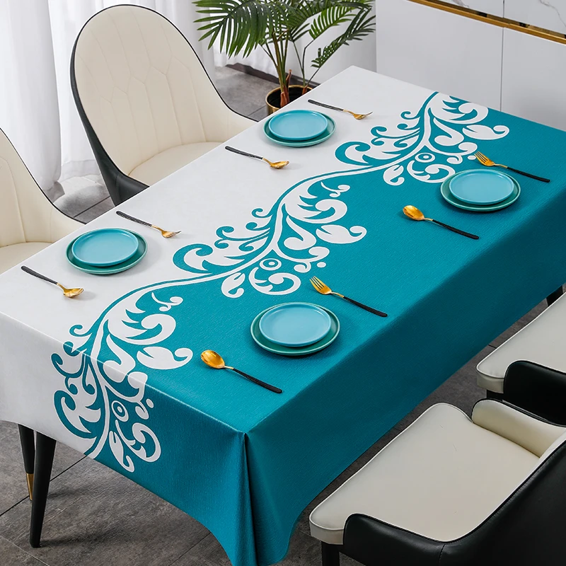 本知花开满园防水防油桌布防烫免洗新款茶几餐桌长方形餐桌布