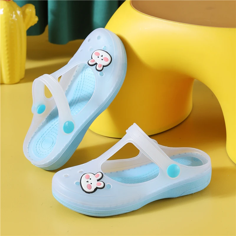 {送鞋花}新款儿童洞洞鞋沙滩鞋果冻鞋女夏凉鞋女花园果冻儿童拖鞋