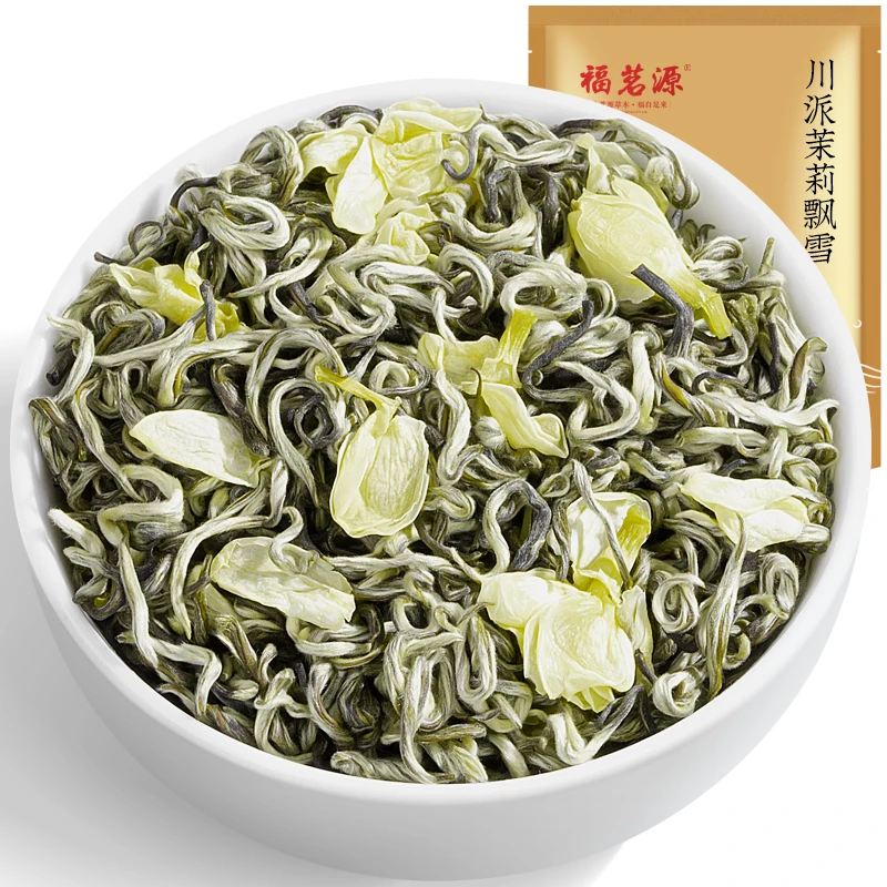 福茗源 茶叶 川派茉莉飘雪 茉莉花茶 2025新茶特级花草茶袋装250g