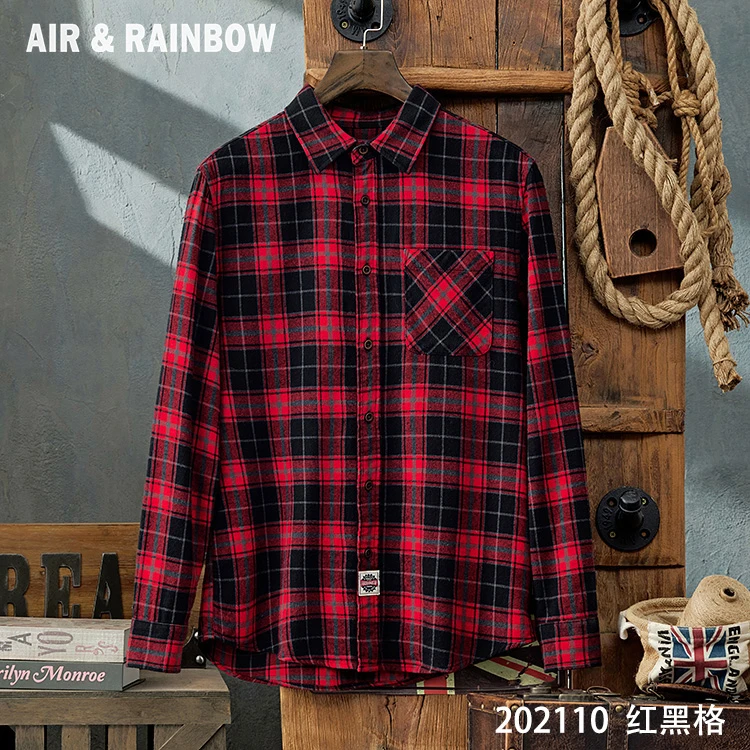 【链式缝纫】时尚韩版潮流复古衬衣长袖百搭VINTAGE宽松质感202110