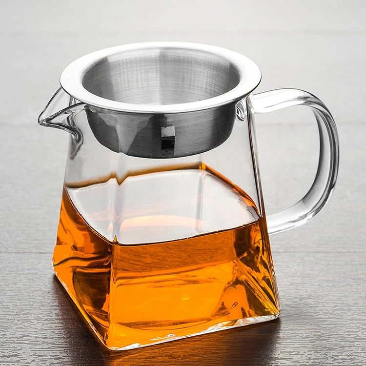 天圆地方公杯方形耐热玻璃公道杯带分茶漏过滤家用泡茶茶具大小号