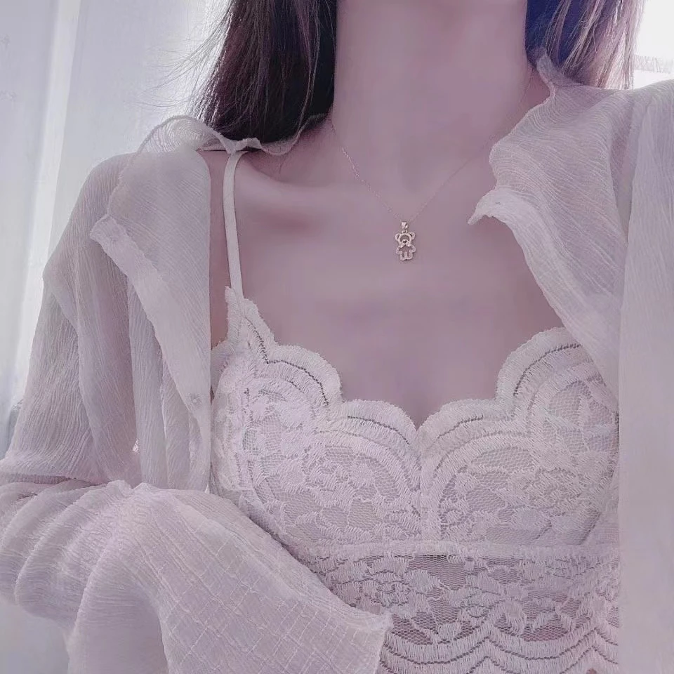 钛钢项链 时尚新款2024灵动小熊项链女轻奢百搭ins简约锁骨链女款