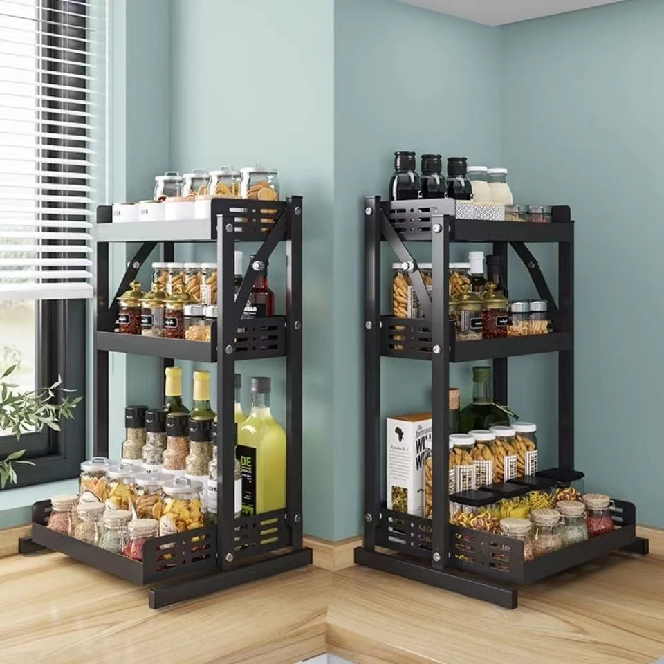 新疆包邮调料架厨房台面置物架家用油盐酱醋调味架多功能收纳架子