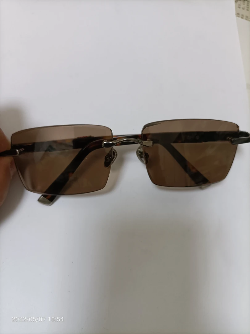 无框切边商务款天然石头眼镜