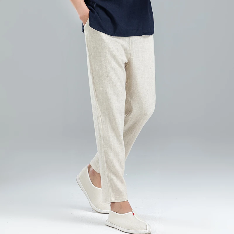夏季男士夏季百搭棉麻9926休闲长裤