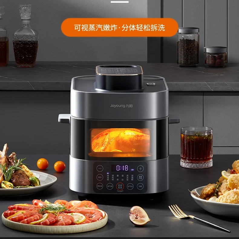 正品KL40-SF100多功能空气炸锅家用智能可视电炸锅蒸烤炸一体机